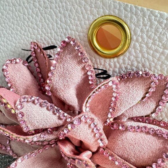 New! Free People Pink Floral Embellished Choker Necklace - Picture 4 of 16